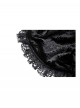 Black Velvet Lace Ruffled Patchwork Cute Cat Ears Gothic Style Bonnet