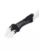 Black Embroidered Lace Patchwork Retro Rose Gothic Style Gloves