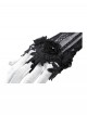 Black Embroidered Lace Patchwork Retro Rose Gothic Style Gloves