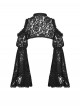 Black Lace Ruffled Retro Sexy Off Shoulder Gothic Style Trumpet Sleeves Cape