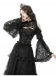 Black Lace Ruffled Retro Sexy Off Shoulder Gothic Style Trumpet Sleeves Cape