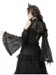 Black Lace Ruffled Retro Sexy Off Shoulder Gothic Style Trumpet Sleeves Cape