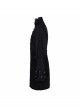 Black Fake Two Pieces Embroidered Gothic Patterned Hook Clasp Collar Leather Cuff Velvet Men Coat