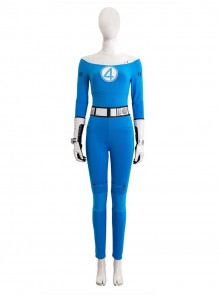 Movie The Fantastic Four First Steps Invisible Woman Bodysuit Halloween Cosplay Costume Set Without Shoes