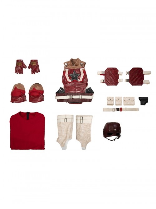 Thunderbolts Red Guardian Halloween Cosplay Costume Set Without Shoes And Props
