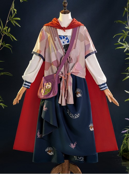 Game Where Winds Meet Red Line Halloween Cosplay Costume Set