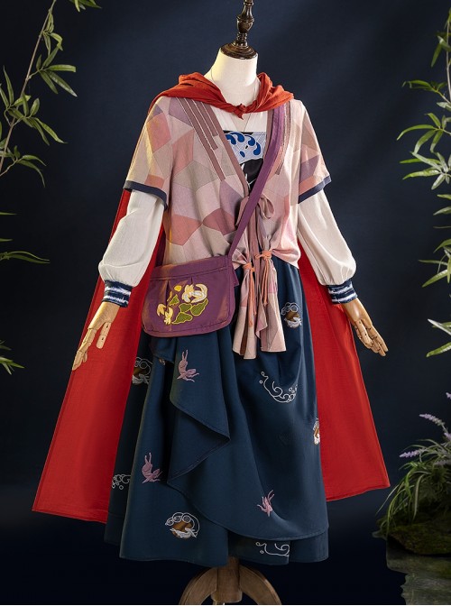 Game Where Winds Meet Red Line Halloween Cosplay Costume Set