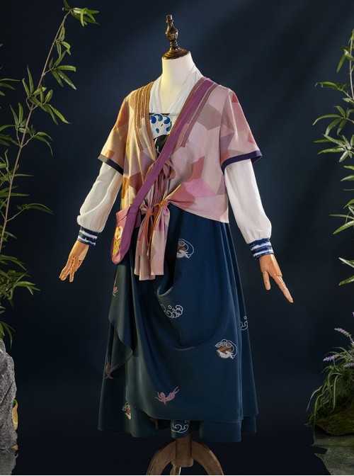 Game Where Winds Meet Red Line Halloween Cosplay Costume Set