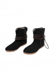 Game Where Winds Meet Young Master Halloween Cosplay Accessories Black Cloth Shoes