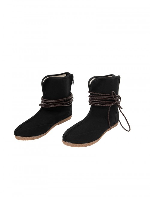 Game Where Winds Meet Young Master Halloween Cosplay Accessories Black Cloth Shoes