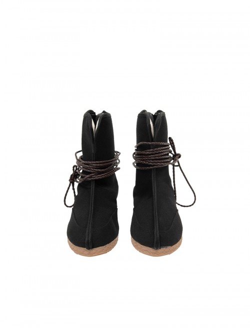 Game Where Winds Meet Young Master Halloween Cosplay Accessories Black Cloth Shoes