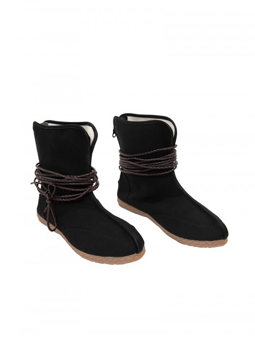 Game Where Winds Meet Young Master Halloween Cosplay Accessories Black Cloth Shoes