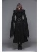 Gothic Hand-Embroidered Shawl Black Double-Sided Tweed Hooded Coat