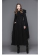 Gothic Hand-Embroidered Shawl Black Double-Sided Tweed Hooded Coat
