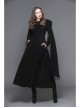 Gothic Hand-Embroidered Shawl Black Double-Sided Tweed Hooded Coat