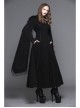 Gothic Hand-Embroidered Shawl Black Double-Sided Tweed Hooded Coat
