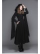 Gothic Hand-Embroidered Shawl Black Double-Sided Tweed Hooded Coat