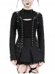 Black Decadent Irregular Holes Ribbon Decoration Punk Style Long Sleeves Top