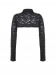 Black Decadent Irregular Holes Ribbon Decoration Punk Style Long Sleeves Top