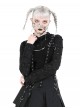 Black Decadent Irregular Holes Ribbon Decoration Punk Style Long Sleeves Top