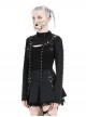 Black Decadent Irregular Holes Ribbon Decoration Punk Style Long Sleeves Top