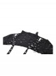 Black Decadent Irregular Holes Ribbon Decoration Punk Style Long Sleeves Top