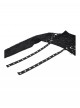 Black Decadent Irregular Holes Ribbon Decoration Punk Style Long Sleeves Top