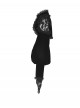 Black Retro Rose Lace Splicing Velvet Gothic Style Lantern Sleeves Top