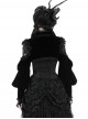 Black Retro Rose Lace Splicing Velvet Gothic Style Lantern Sleeves Top