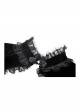 Black Retro Rose Lace Splicing Velvet Gothic Style Lantern Sleeves Top
