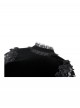 Black Retro Rose Lace Splicing Velvet Gothic Style Lantern Sleeves Top