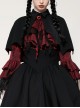 Black Red Unique Lapel Bat Wing Hem Shape Gothic Style Short Cloak
