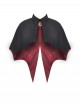 Black Red Unique Lapel Bat Wing Hem Shape Gothic Style Short Cloak