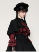 Black Red Unique Lapel Bat Wing Hem Shape Gothic Style Short Cloak