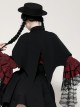 Black Red Unique Lapel Bat Wing Hem Shape Gothic Style Short Cloak