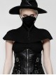 Black Unique Masked Design Punk Style High Collar Cloak