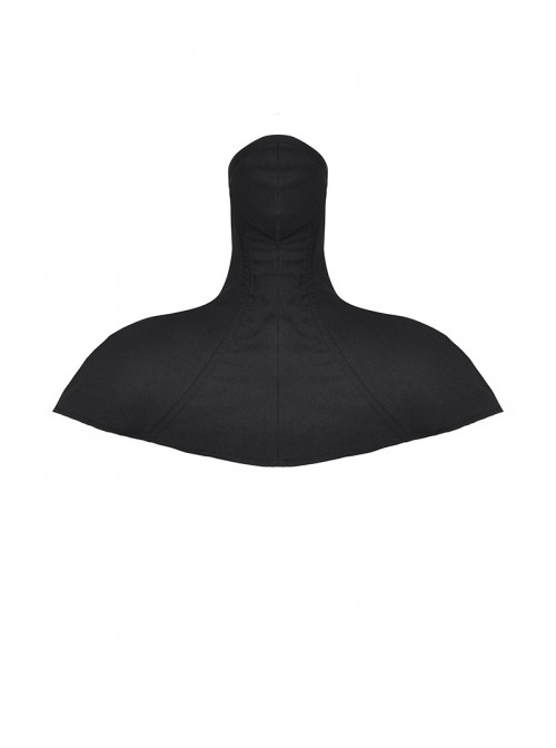 Black Unique Masked Design Punk Style High Collar Cloak