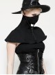 Black Unique Masked Design Punk Style High Collar Cloak