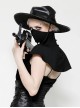 Black Unique Masked Design Punk Style High Collar Cloak