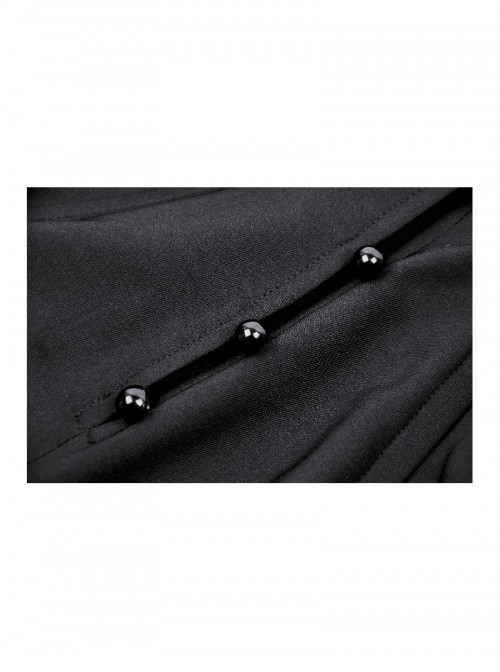 Black Unique Masked Design Punk Style High Collar Cloak