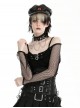 Black Cool Mesh Cutout Punk Style Long Sleeves Coat