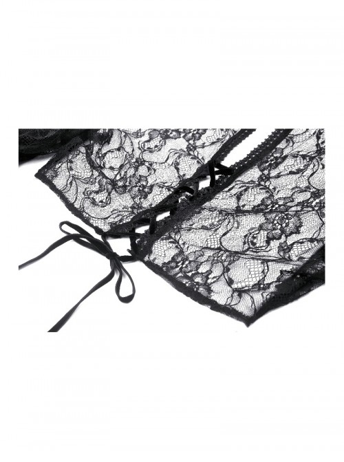 Black Sexy Off Shoulder Retro Lace Stitching Gothic Style Cloak