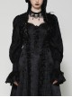 Black Retro Lace Stitching Exquisite Dark Pattern Gothic Style Puff Sleeves Shawl