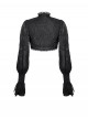 Black Retro Lace Stitching Exquisite Dark Pattern Gothic Style Puff Sleeves Shawl