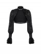 Black Retro Lace Stitching Exquisite Dark Pattern Gothic Style Puff Sleeves Shawl