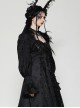 Black Retro Lace Stitching Exquisite Dark Pattern Gothic Style Puff Sleeves Shawl