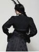 Black Retro Lace Stitching Exquisite Dark Pattern Gothic Style Puff Sleeves Shawl