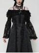 Black Romantic Rose Lace Splicing Trumpet Sleeves Gothic Style Cloak