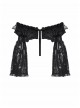 Black Romantic Rose Lace Splicing Trumpet Sleeves Gothic Style Cloak