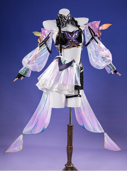 Game Honor Of Kings A Ke Butterfly Dance Skin Halloween Cosplay Costume Full Set